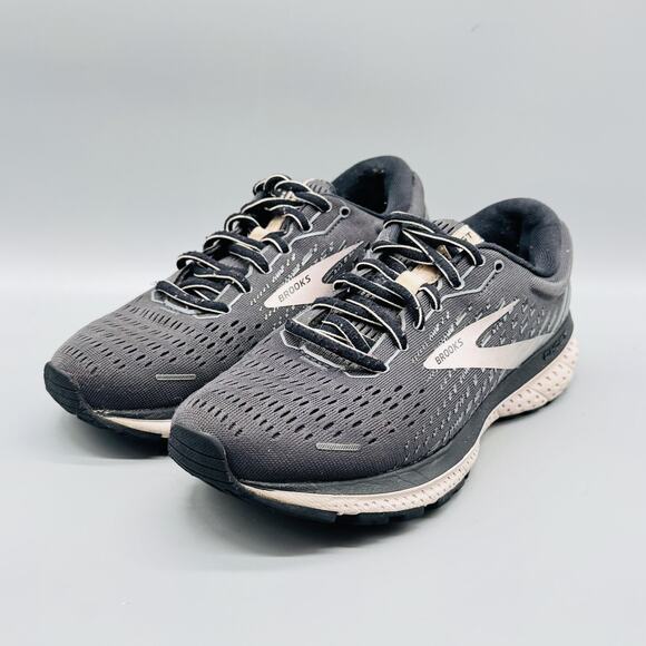 Brooks Shoes Women 7.5 Gray Black Ghost Neutral Running Cushion Athletic Sneaker - Picture 4 of 13
